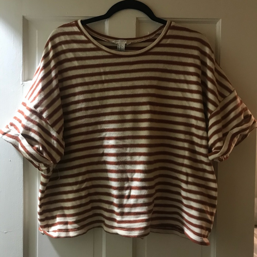Rust Horizontal Striped Shirt